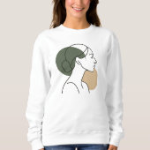 Minimal Line Art Woman Sweatshirt – Earth Tones (Devant)