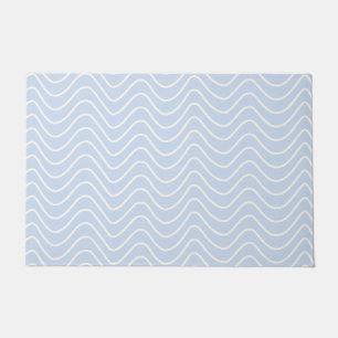 Minimal Line Chevron Patroon Kust Licht Blauw Deurmat
