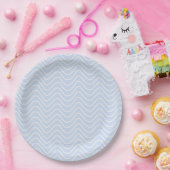 Minimal Line Chevron Patroon Kust Licht Blauw Papieren Bordje (Feest)