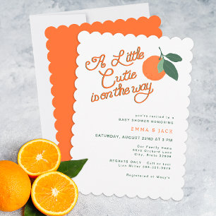 Minimal Little Cutie Baby shower Invitation Kaart