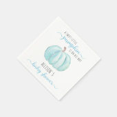 Minimal Little Pumpkin Blue Waterverf Baby shower Servet (Hoek)