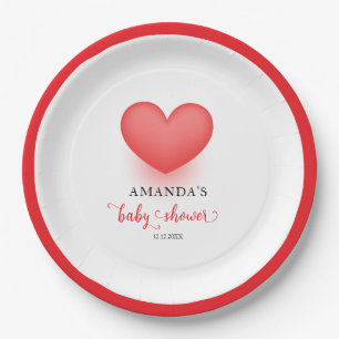 Minimal Little Sweetheart Valentijn Baby shower Papieren Bordje