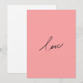 Minimal Love Script — Blush Pink Modern Feestdagenkaart (Voorkant / Achterkant)