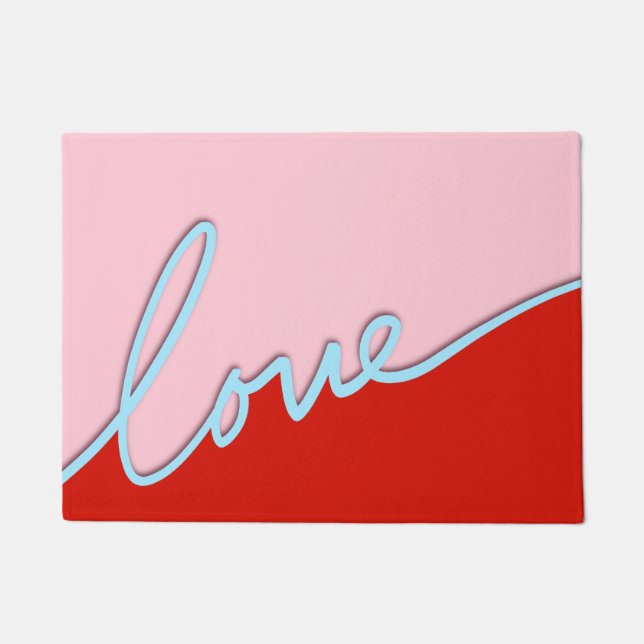 Minimal Love Script Valentijnse Coir Deurmat (Voorkant)