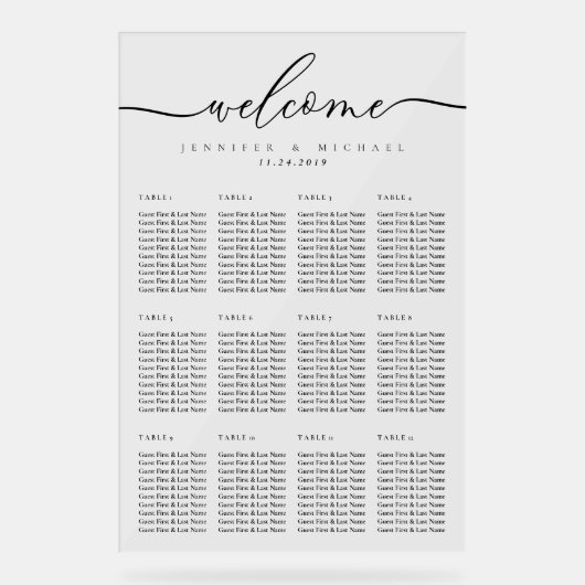 Minimal Lux Clean Simple Wedding Table Numbers (Recto)