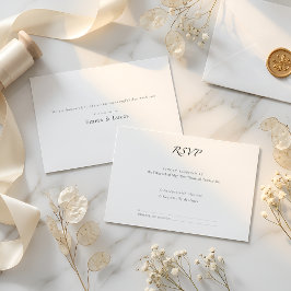 Minimal Luxury | Elegant Modern Black & White RSVP Kaartje