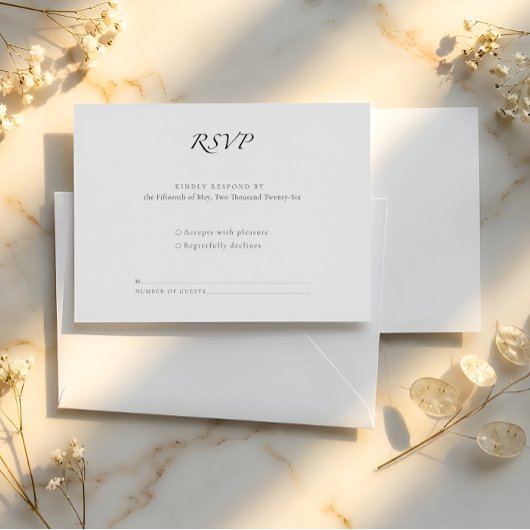 Minimal Luxury | Modern RSVP Card with QR Code Kaartje