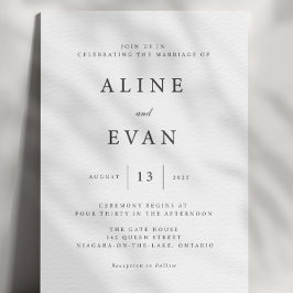 Minimal Luxury Modern Wedding Invitation Kaart