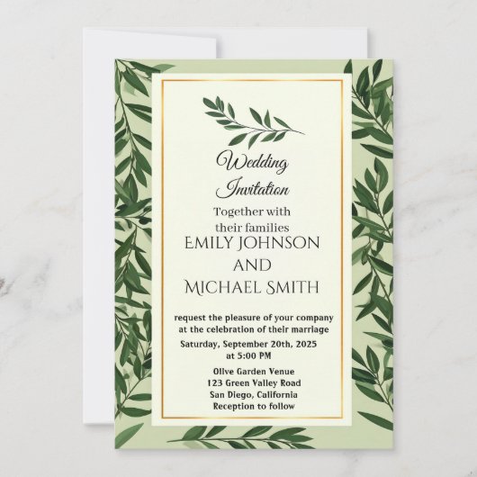 Minimal Luxury Wedding Invitation  Kaart (Voorkant)