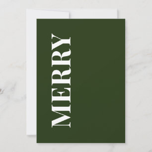 Minimal MERRY   Carte de vœux de Noël vert forêt