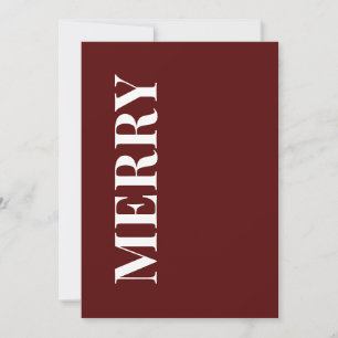 Minimal MERRY Carte de vœux Deep Red Holiday