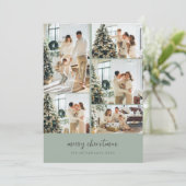 Minimal Merry Christmas Script Fotocollage Wijze Feestdagenkaart (Staand voorkant)
