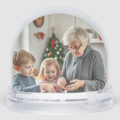 Minimal Merry Christmas Two Family Photo Sneeuwbol (Achterkant)
