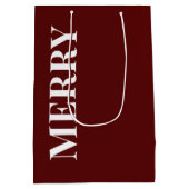 Minimal MERRY | Deep Red Holiday Medium Cadeauzakje (Achterkant)