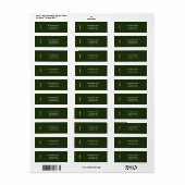 Minimal MERRY | Forest Green Holiday Address Label (Full Sheet)
