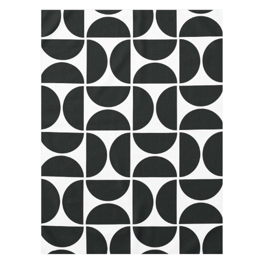 Minimal Midcentury Bowls Art Zwart Wit Tafelkleed (Voorkant)