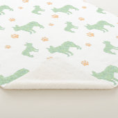 Minimal mint french bulldog Silhouette blanket Sherpa Deken (3/4)