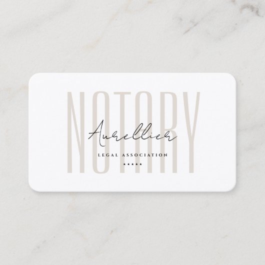 Minimal Mobile Notary Public Signing Agent Sand Visitekaartje (Voorkant)