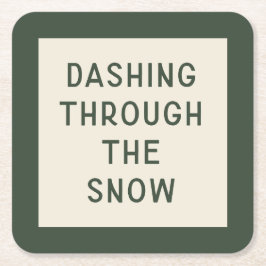 Minimal Mod Typography Kerst Onderzetter | Green