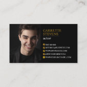 Minimal Modern Actor's Signature Headshot Visitekaartje (Achterkant)