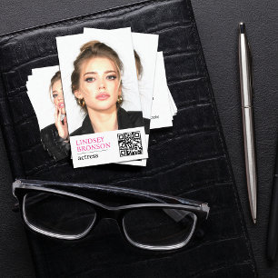 Minimal Modern Actrice's Signature Headshot Visitekaartje