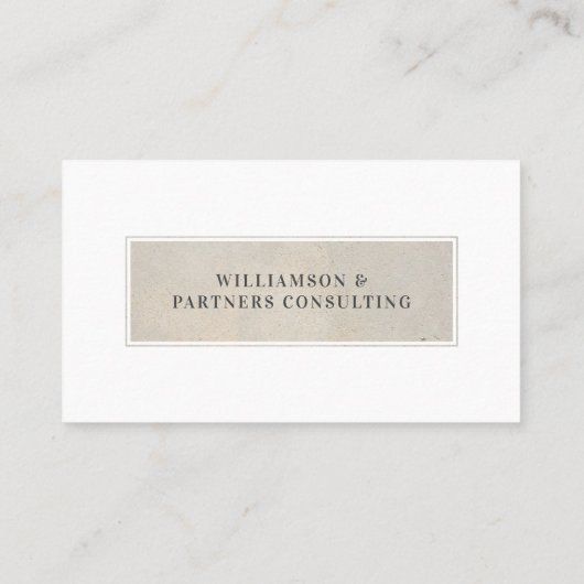 Minimal Modern Beige Stone texture Photo QR Code Visitekaartje (Achterkant)