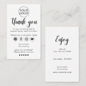 Minimal Modern Business Bedankt voor uw bestelbijl Visitekaartje (Voorkant / Achterkant)