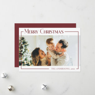 Minimal Modern Christmas Family Foto Vakantie Kaar Feestdagenkaart