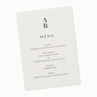 Minimal Modern Civil Wedding  Menu