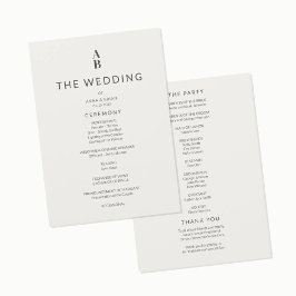 Minimal Modern Civil Wedding Program Programma