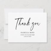 Minimal Modern Elegant Eenvoudig Afstuderen Bedankkaart (Voorkant)