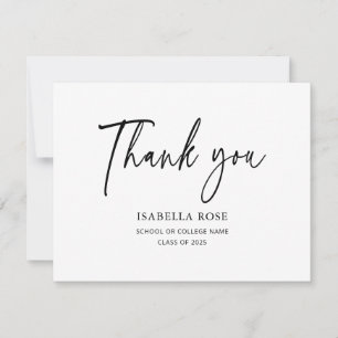 Minimal Modern Elegant Eenvoudig Afstuderen Bedankkaart