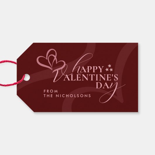 Minimal Modern Elegant Typography Valentines Day Cadeaulabel (Achterkant Horizontaal)