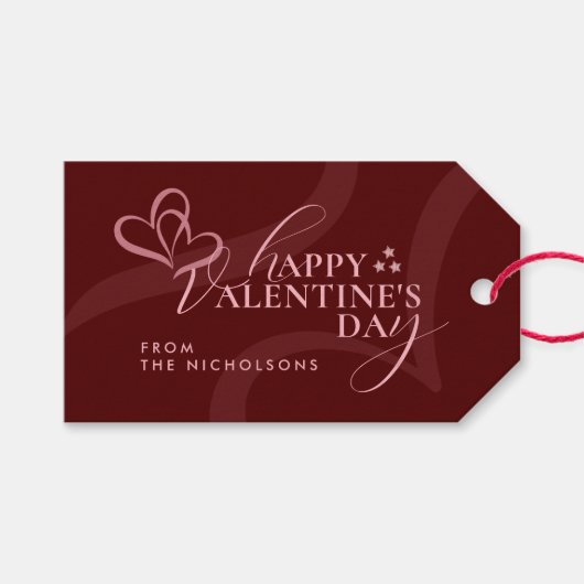 Minimal Modern Elegant Typography Valentines Day Cadeaulabel (Voorkant (Horizontaal))