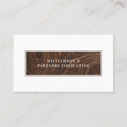 Minimal Modern Elegant Woodgrain Photo QR Code Visitekaartje (Achterkant)