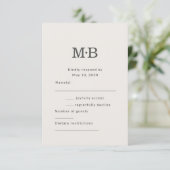 Minimal Modern Elopement Wedding RSVP Card (Debout devant)