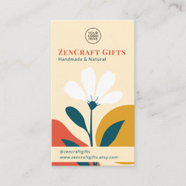 Minimal Modern Floral Terracotta Mosterdgroen Visitekaartje