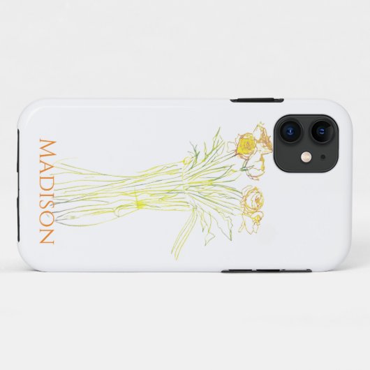  Minimal Modern Flower Outline voor vrouwen Case-Mate iPhone Case (Achterkant (horizontaal))