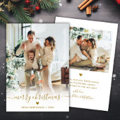 Minimal Modern Gold Script 2 Foto Vrolijk Kerstfee Feestdagenkaart