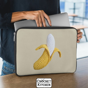 Minimal Modern Grandmacore Schattigee gehaakte ban Laptop Sleeve