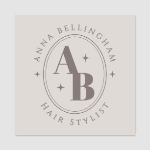 Minimal Modern Hair Stylist Naam Badge monogram
