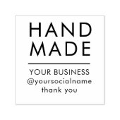 Minimal Modern Handmade Custom Business Info Zelfinktende Stempel (Design)