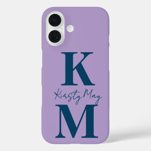 Minimal Modern Initials Name Personalize Case-Mate iPhone Case (Achterkant)