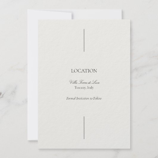 Minimal Modern Ivoor Elegant Save the Date Kaart (Achterkant)