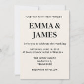 Minimal Modern Ivory Wedding Invitation (Devant)