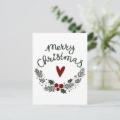 Minimal Modern Merry Christmas Briefkaart (Staand voorkant)