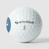 Minimal Modern Monogram Initialen Blauwe Sterren Golfballen (Logo)