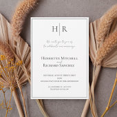 Minimal Modern Monogram Wedding Invitation