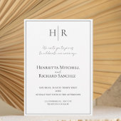 Minimal Modern Monogram Wedding Invitation