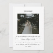 Minimal Modern Multi Photo Elopement Wedding Aankondiging (Achterkant)